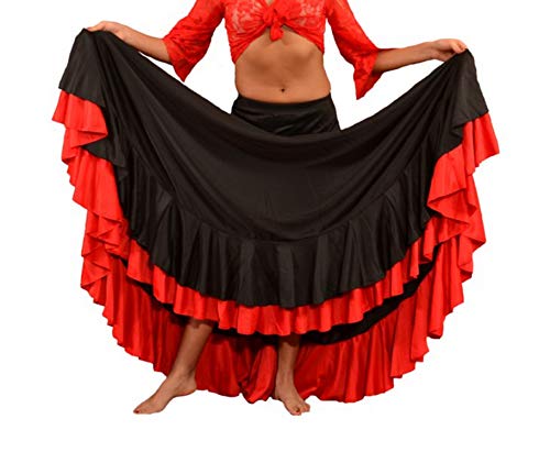 Made in Spain Molti voli con 7 Metri di Tessuto ANUKA Gonna Professionale per Donna per Danza flamenca Peso Ideale per i turni 