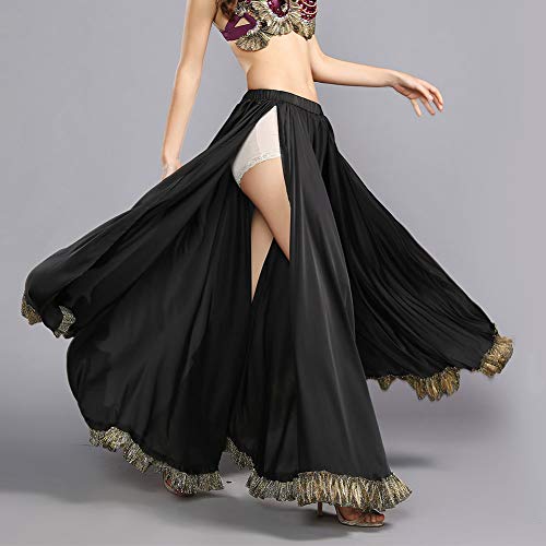 ROYAL SMEELA Falda de Danza del Vientre para Mujer Traje de Baile Volantes Flamenco Faldas de Gran Swing Mascarada Cintura elástica Ranura Alta Maxi Falda Completa Vestido 